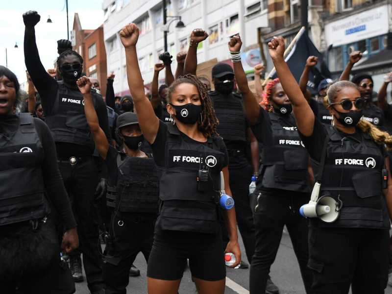 Proteste a Brixton lo scorso anno, il primo agosto, in occasione dell&rsquo;Emancipation Day (foto Ansa)