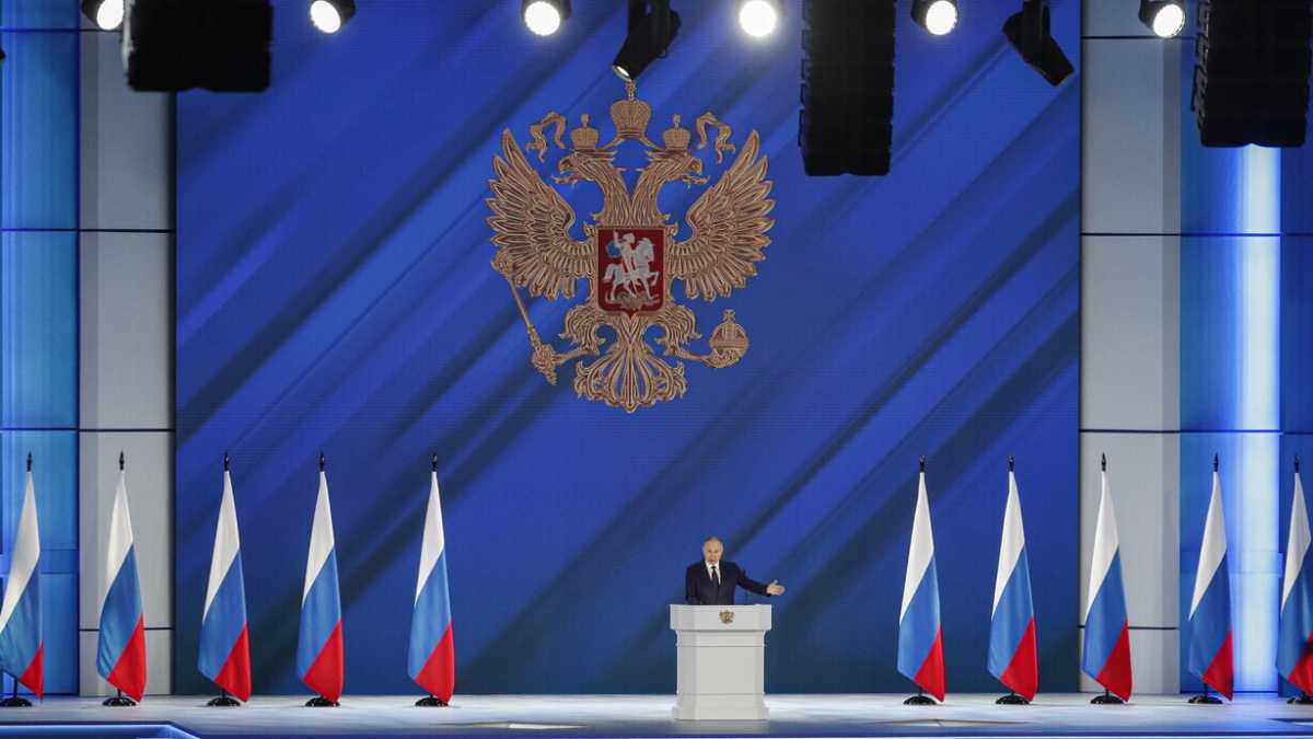 Immagine di Putin usa toni molto duri nel suo discorso annuale