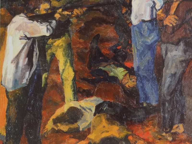 Renato Guttuso, “Fucilazione in campagna”, 1938, olio su tela (Galleria Nazionale d’Arte moderna di Roma) <br />