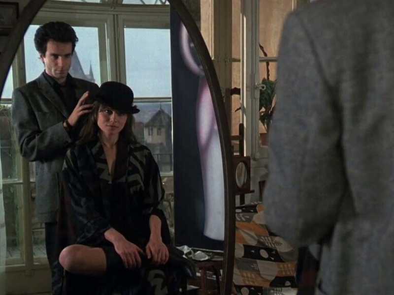 Tom&aacute;&scaron; e Sabina (Daniel Day-Lewis e Lena Olin) in una scena   dell'Insostenibile leggerezza dell'essere (1988), film di Philip Kaufman  tratto dall'omonimo romanzo