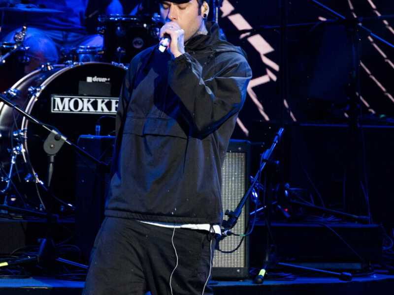 Fedez si esibisce al concerto del Primo maggio (foto Ansa)