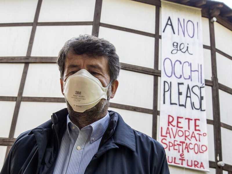 Dario Franceschini al Globe Theater occupato (Ansa)&nbsp;