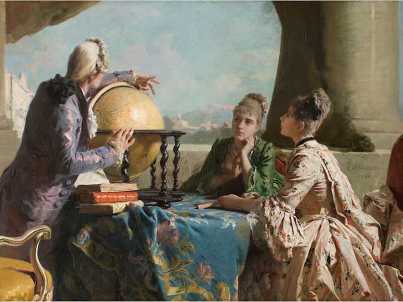 Eleuterio Pagliano, La lezione di geografia, 1880 <br />