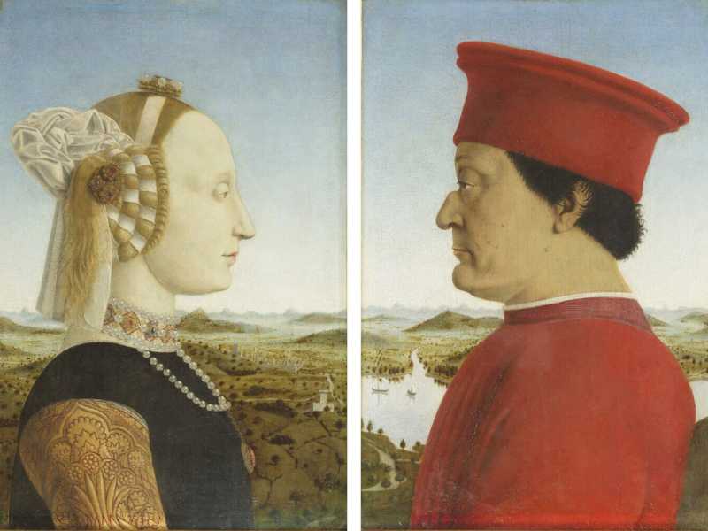 Il Doppio ritratto dei duchi di Urbino, Federico da Montefeltro e Battista Sforza, di Piero della Francesca (Wikimedia)