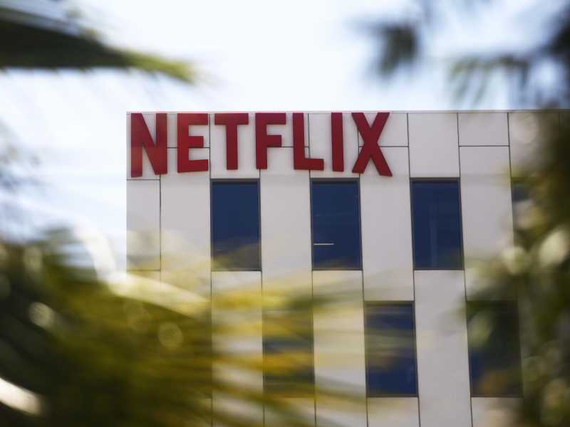 Gli uffici di Netflix sul Sunset Boulevard di Los Angeles, California (foto Mario Tama/Getty Images)&nbsp;<br />