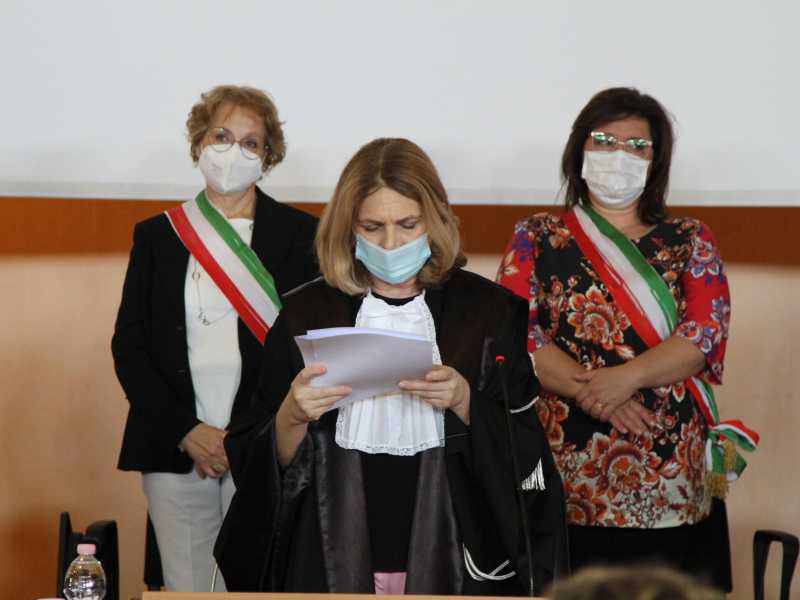 La presidente della Corte d'Assise Stefania D'errico durante la lettura della sentenza al processo Ambiente Svenduto (Foto Ansa)&nbsp;<br />