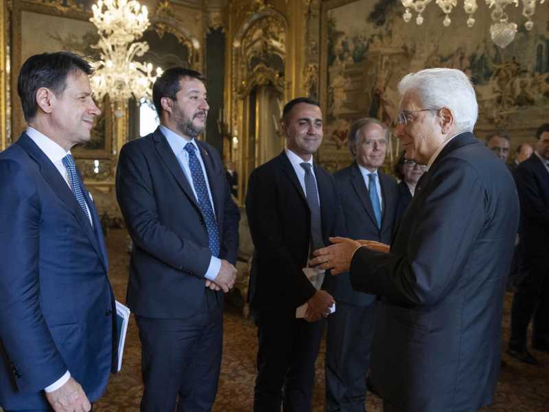 Il giuramento del governo Conte I, l'1 giugno 2019 (foto Ansa)