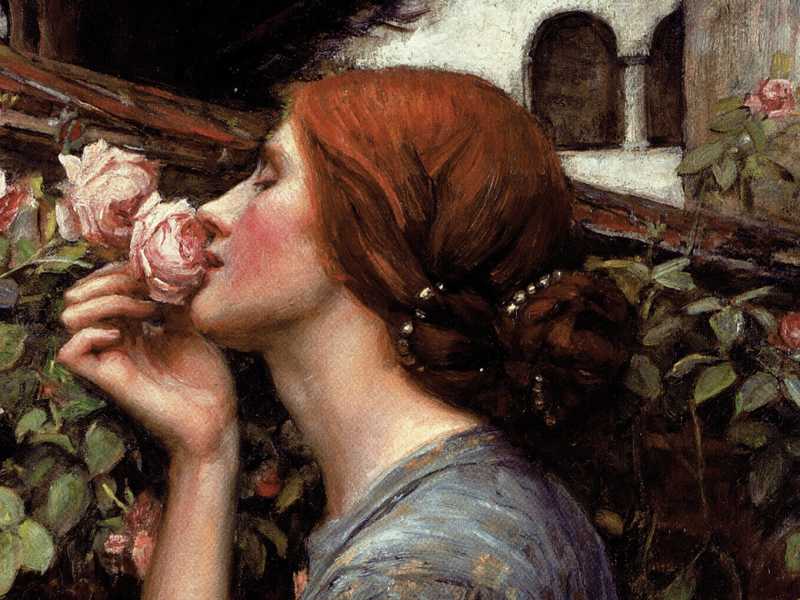 John William Waterhouse, The soul of the rose, 1903, particolare (Wikipedia) 