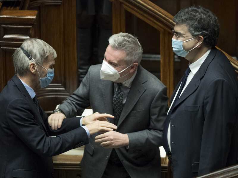 Graziano Delrio, Lorenzo Guerini, Emanuele Fiano (Foto LaPresse) <br />