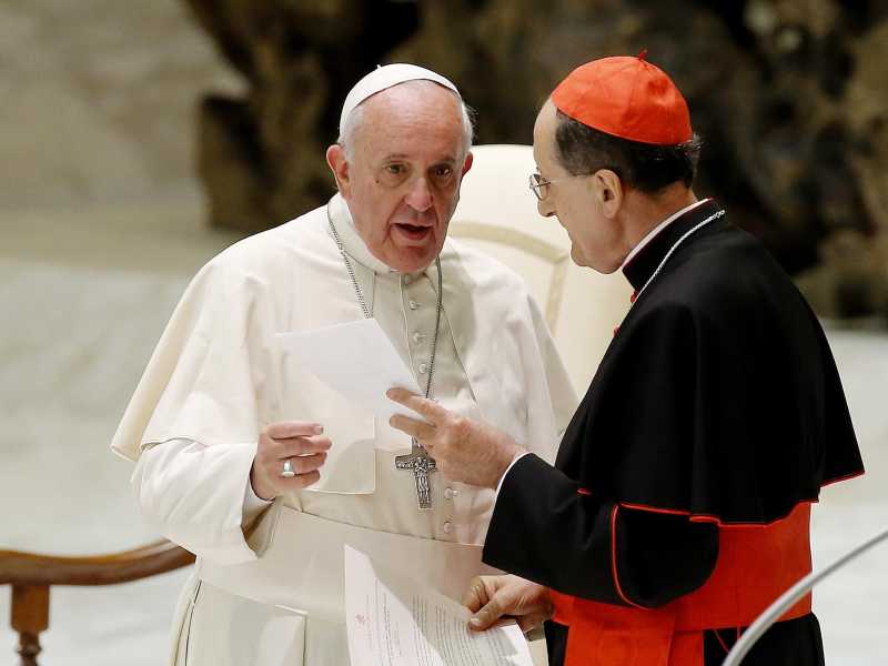 Papa Francesco e il cardinale Beniamino Stella (Ansa)&nbsp;