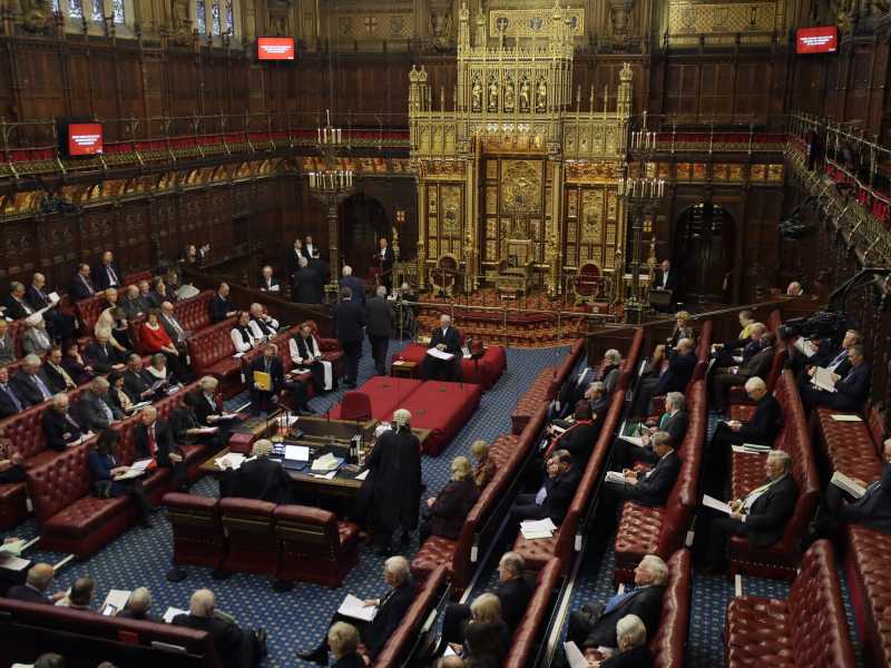 Una seduta della Camera dei Lord britannica (foto LaPresse)