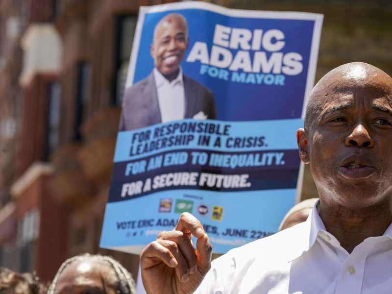 Eric Adams, candidato alle primarie del Partito democratico per la corsa a sindaco di New York (LaPresse)&nbsp;<br />