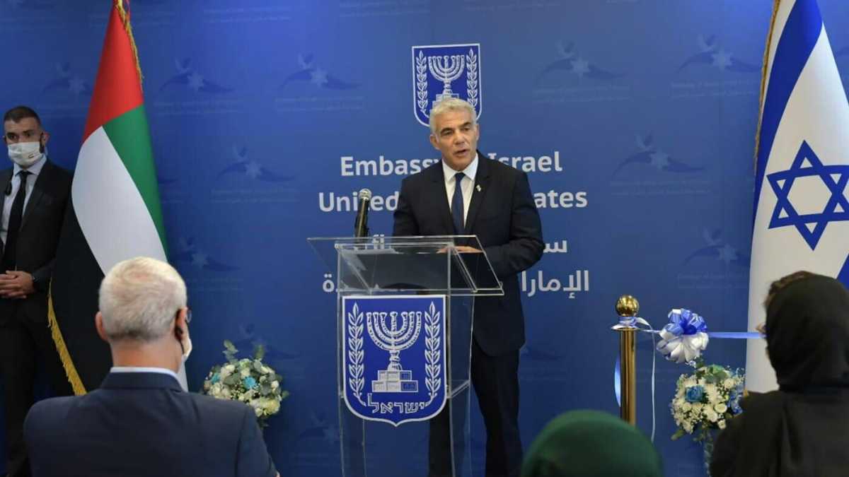 Immagine di Lapid inaugura l’ambasciata d’Israele negli Emirati
