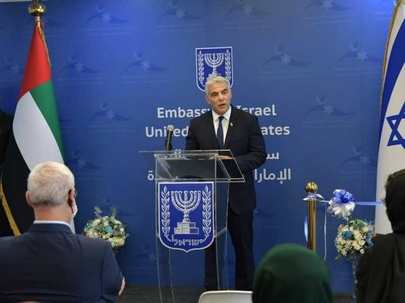 Lapid inaugura l’ambasciata d’Israele negli Emirati