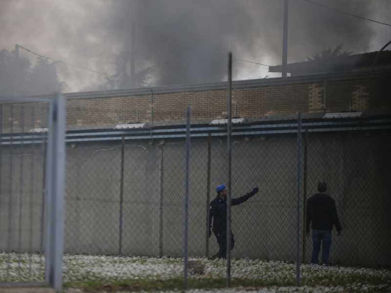 Coronavirus , rivolta nel carcere di Rebibbia a Roma. Foto Cecilia Fabiano/ La Presse 9 marzo 2020&nbsp;<br />