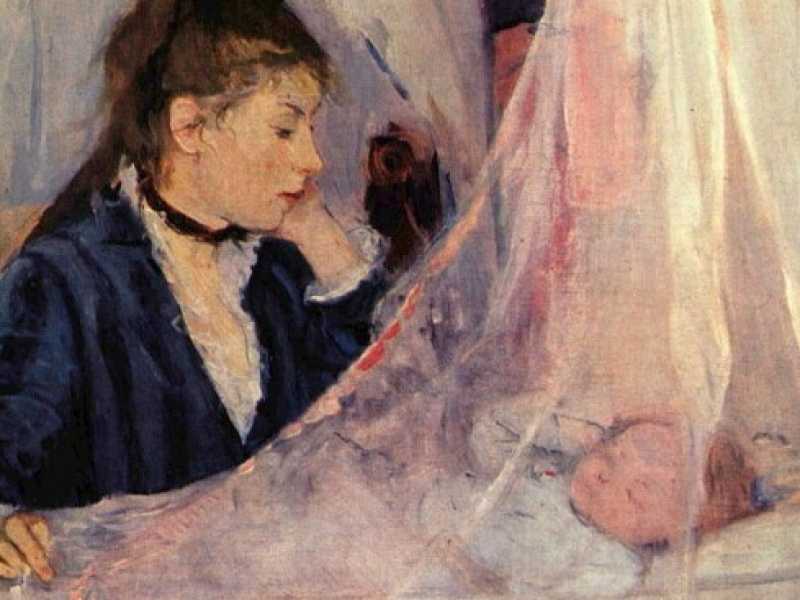 &ldquo;La Culla&rdquo;, dipinto della pittrice francese Berthe Morisot, realizzato nel 1872 e conservato al museo d&rsquo;Orsay di Parigi (Wikipedia)
