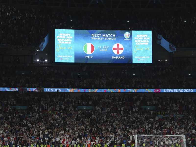 La finale di Euro 2020 si gioca domenica sera a Londra, nello stadio di Wembley. Calcio d&rsquo;inizio alle 21 ora italiana (foto LaPresse)&nbsp;<br />