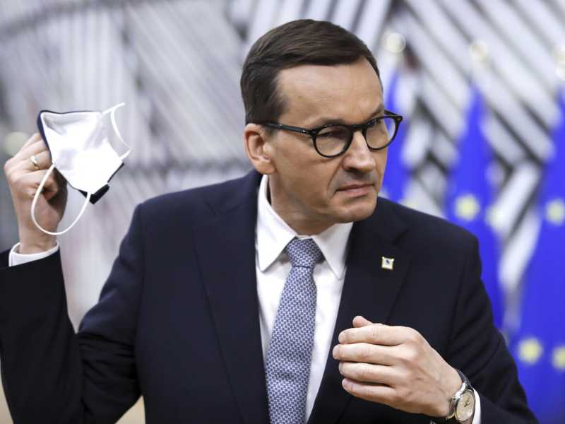 Mateusz Morawiecki al Consiglio europeo (LaPresse)&nbsp;<br />