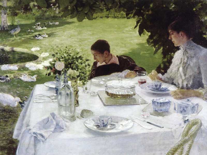 Giuseppe De Nittis, Colazione in giardino, 1884