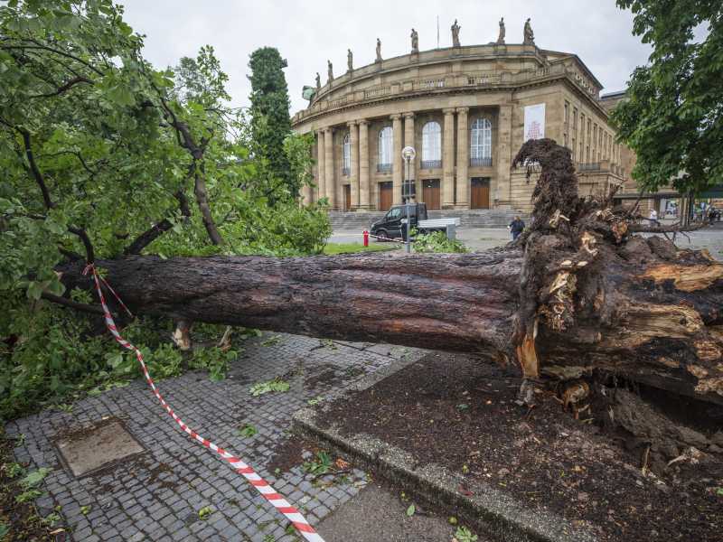Gli effetti del maltempo in Germania (foto LaPresse) 