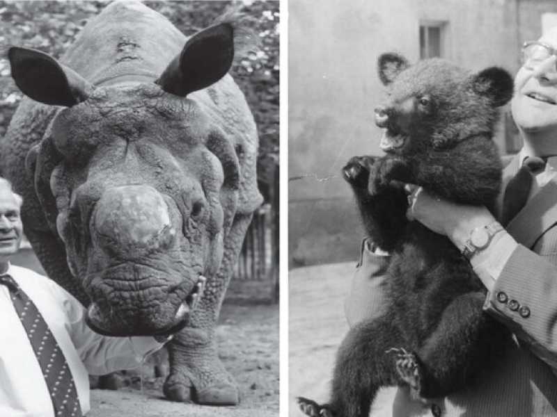 A sinistra, Heinz-Georg Kl&ouml;s (foto archivio zoo di Berlino) e a destra Heinrich Dathe (foto via Wikipedia)<br />