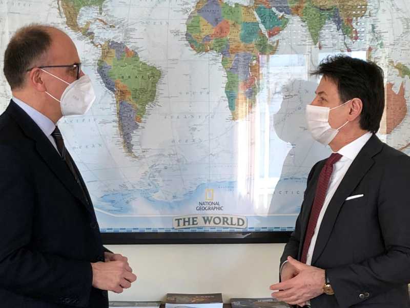 &nbsp;Enrico Letta e Giuseppe Conte (Ansa)