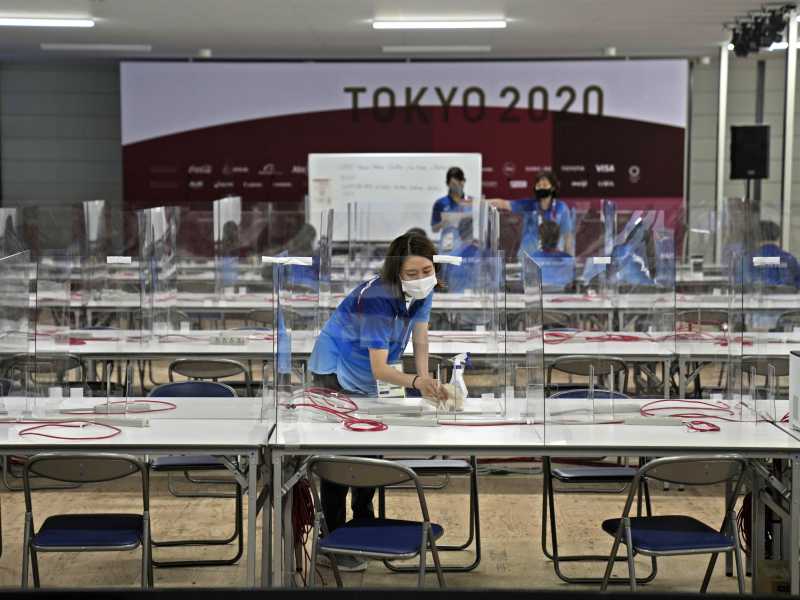 Il media center di Tokyo 2020 (LaPresse)