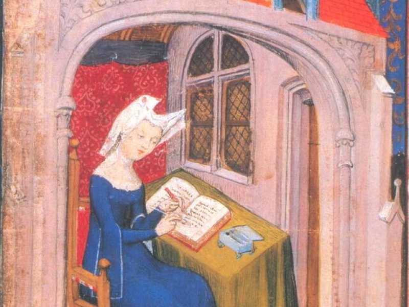 Christine de Pizan in una miniatura (da Wikipedia)
