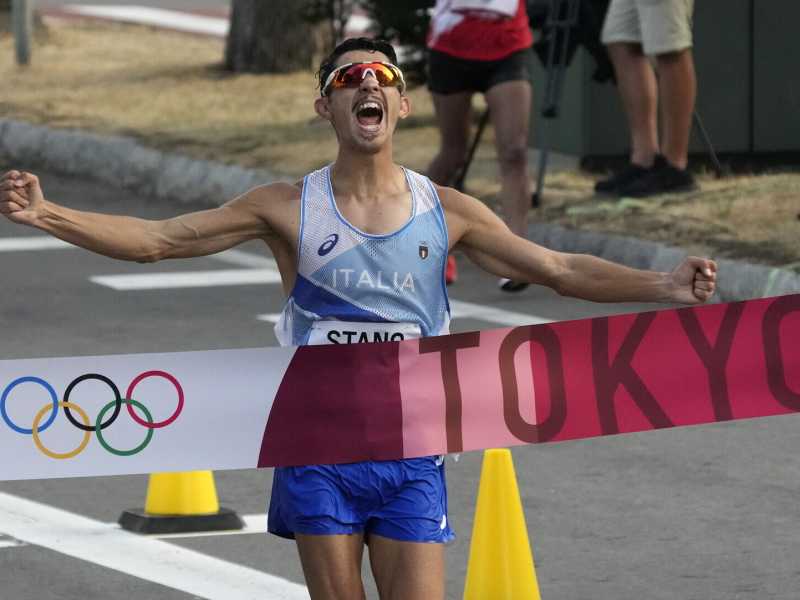 Massimo Stano, medaglia d'oro nella 20 km di marcia alle Olimpiadi di Tokyo 2020 (LaPresse)