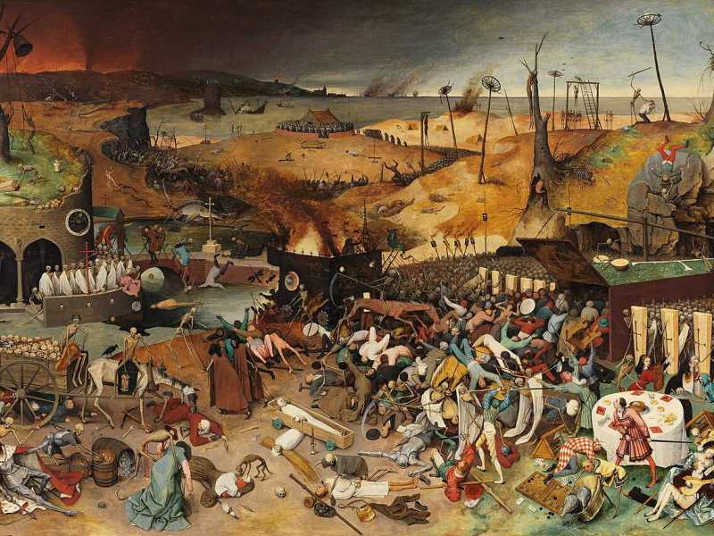 &ldquo;Il Trionfo della morte&rdquo;, dipinto olio su tavola di Pieter Bruegel il Vecchio, databile al 1562 circa (Wikipedia)&nbsp;<br />