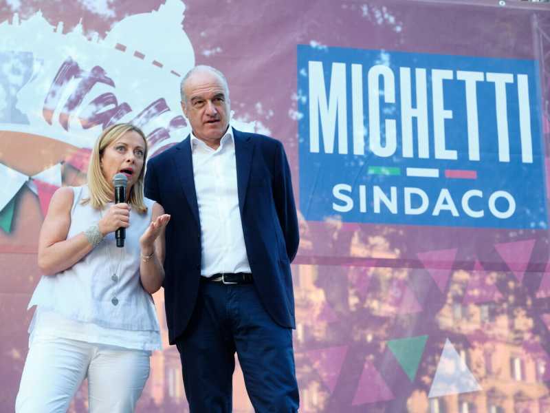 &ldquo;Mo&rsquo; basta con questa storia di Roma antica&rdquo; avrebbe detto Giorgia Meloni al suo candidato a sindaco di Roma, Enrico Michetti (LaPresse)&nbsp;<br />