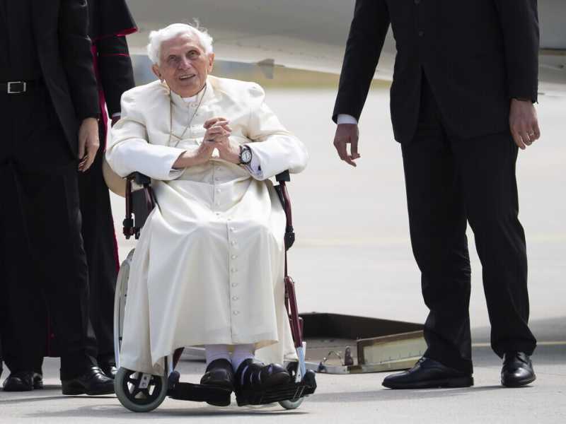 Benedetto XVI in una foto del 2020 (foto LaPresse)&nbsp;<br />