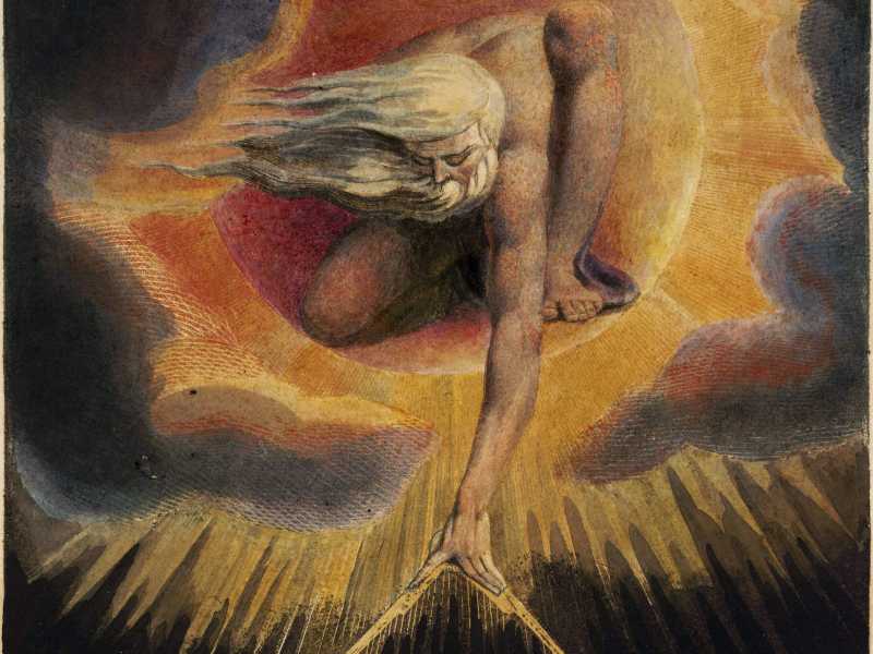 Il demiurgo creatore nell'incisione "Ancient of days" di William Blake (Wikimedia Commons)&nbsp;