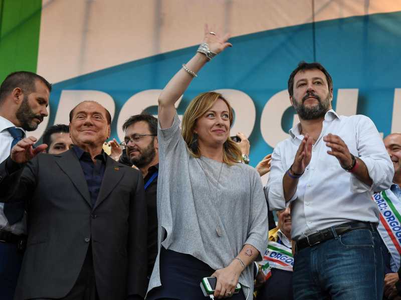 Silvio Berlusconi, Giorgia Meloni e Matteo Salvini (Ansa)