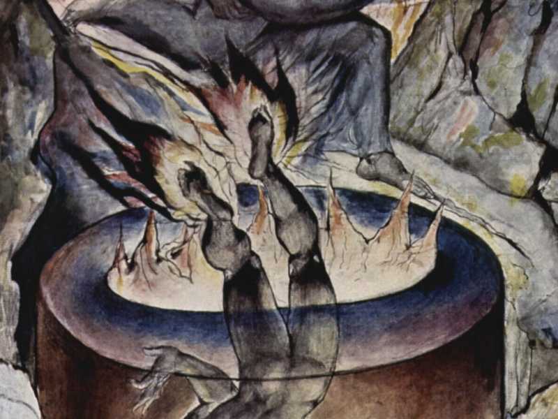 I simoniaci, acquarello di William Blake (Wikimedia Commons) 