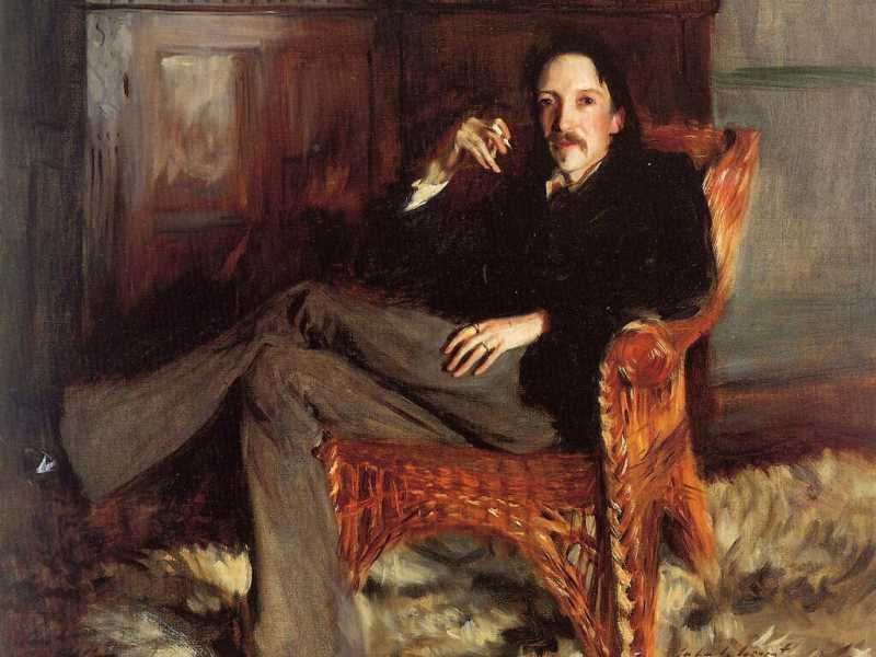 Robert Louis Stevenson ritratto da John Singer Sargent nel 1887 (Wikipedia) <br />