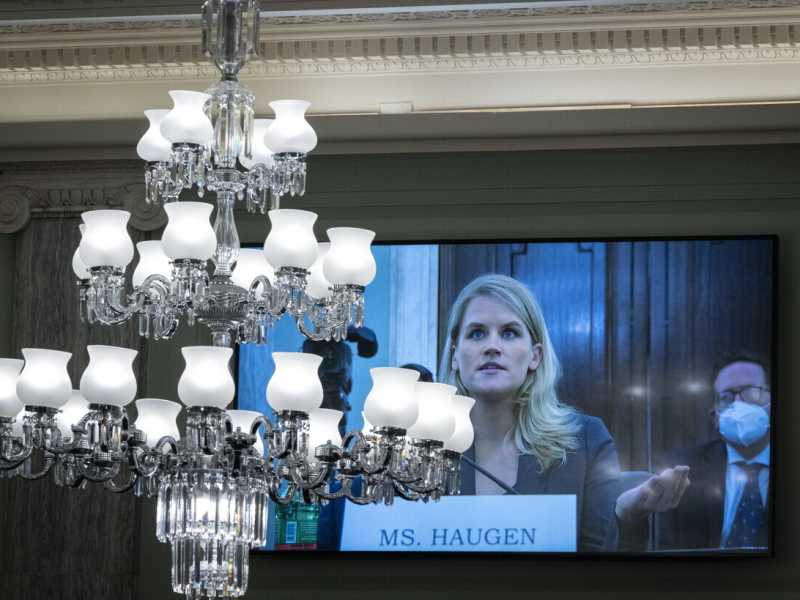 La Haugen &egrave; stata ascoltata ieri dal Congresso americano (Foto Ansa)&nbsp;<br />