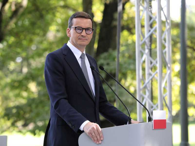 Il capo del governo polacco&nbsp;Mateusz Morawiecki (foto Ansa)<br />