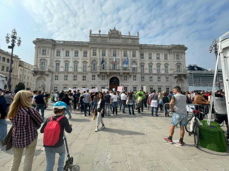 Trieste, al centro delle proteste dei portuali (ANSA / Benedetta Moro)