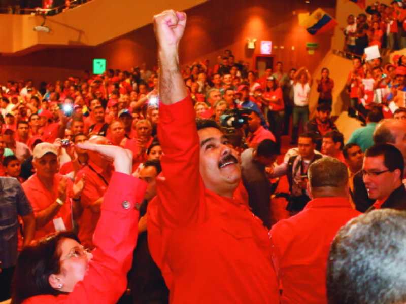 Nicolás Maduro, presidente della Repubblica bolivariana del Venezuela al terzo congresso del Partito socialista unito che l’ha acclamato presidente