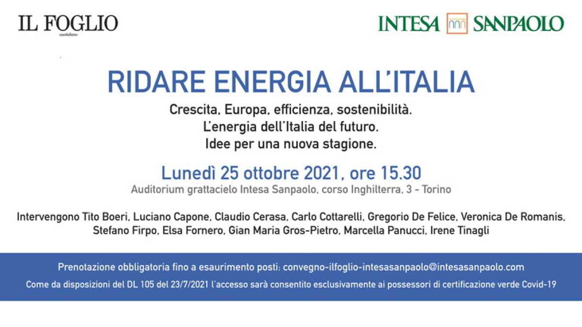 Immagine di Ridare energia all'Italia. Un evento del Foglio e di Intesa Sanpaolo