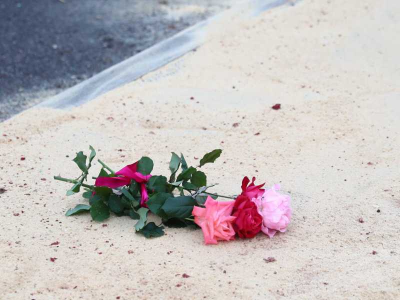 Fiori sul luogo dove Elena Casanova &egrave; stata uccisa dall'ex (Ansa)&nbsp;