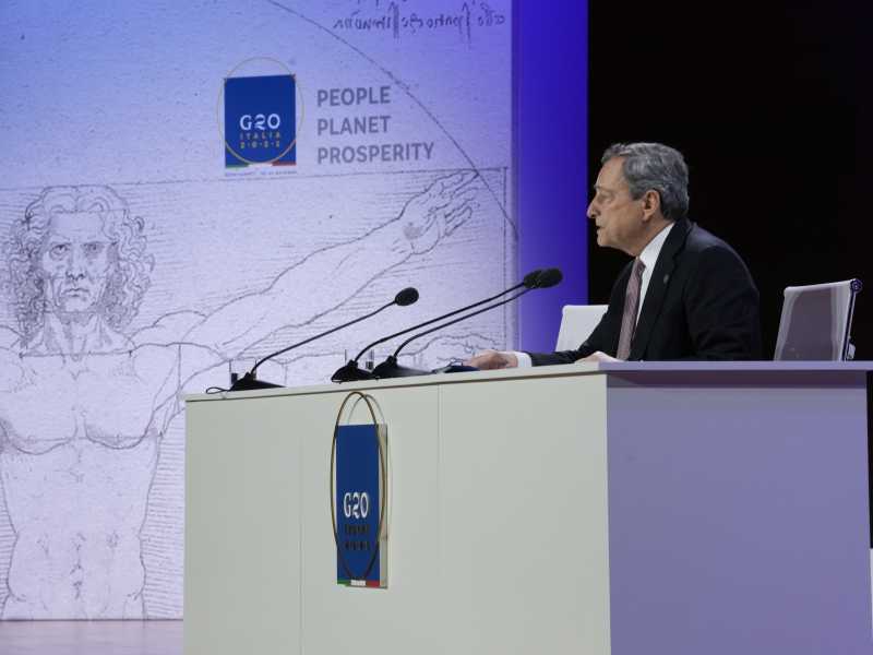Mario Draghi al G20 di Roma (LaPresse)&nbsp;