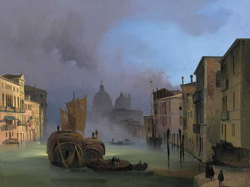Ippolito Caffi, &ldquo;Venezia, Neve e nebbia in Canal Grande&rdquo;, 1842&nbsp;<br />