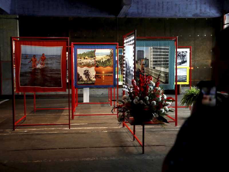 Opere di&nbsp;Jaanus Samma, esposte a Riga in Lettonia (2020-Ansa)<br />