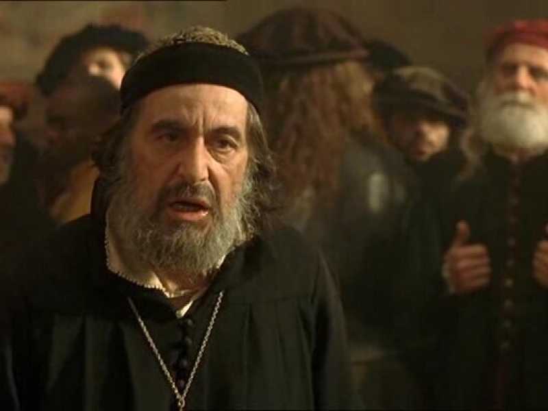 Shylock interpretato da Al Pacino, nella trasposizione cinematografica del Mercante di Venezia diretta da Michael Radford (2004)