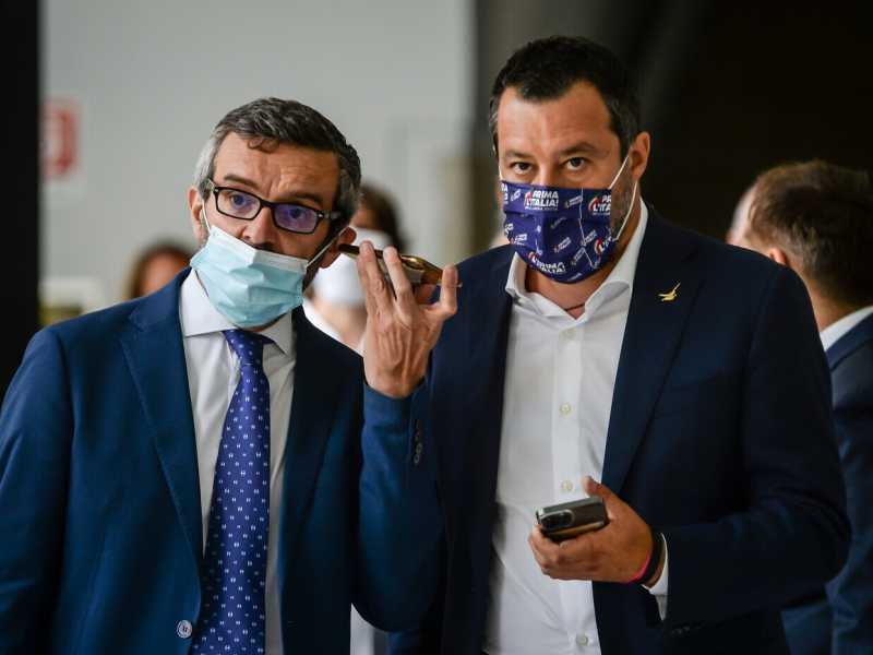 Stefano Bolognini e Matteo Salvini (LaPresse)&nbsp;<br />