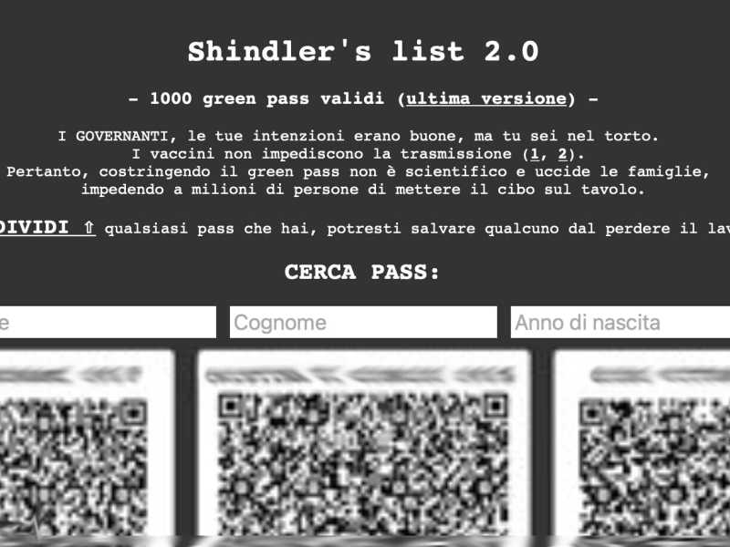 C'è un problema con i green pass falsi. Anche Anonymous crea il suo archivio