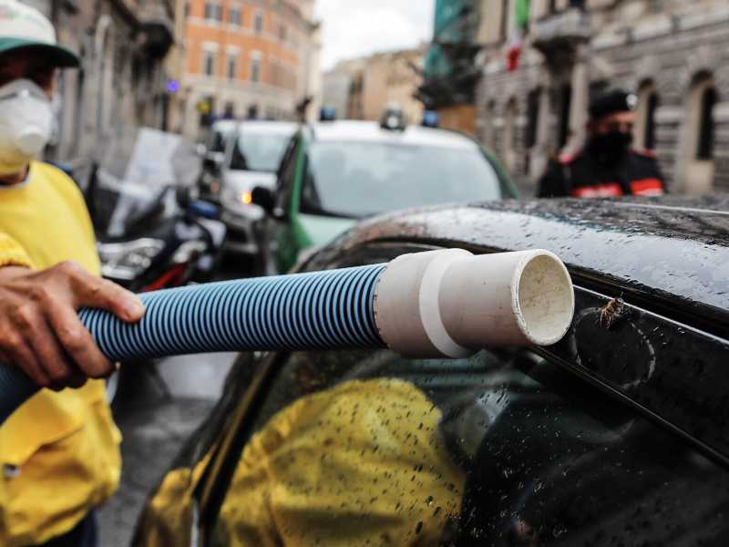 Disinfestazione a Roma (Ansa) 