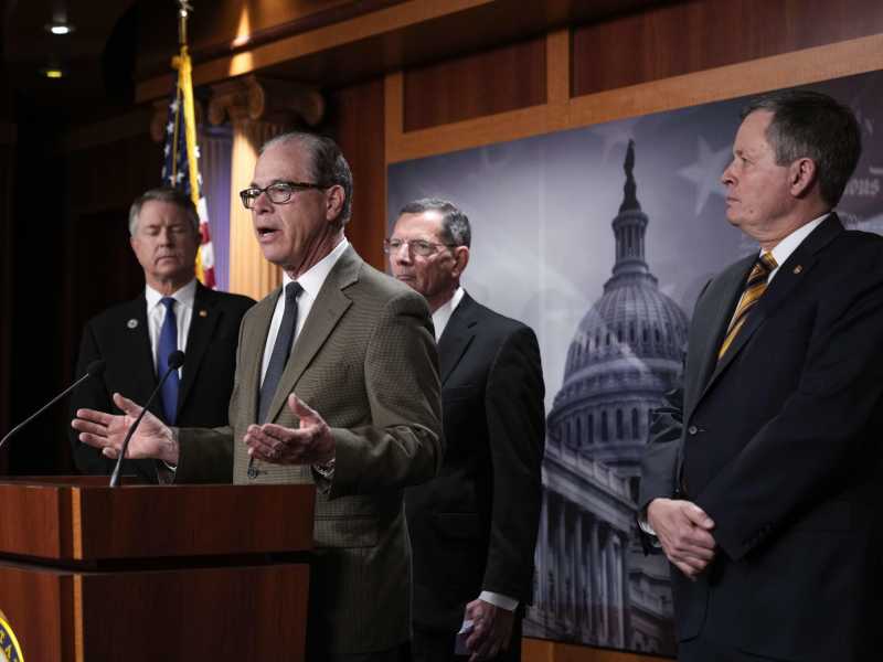 Nella lotta alle restrizioni i repubblicani sono guidati dal senatore dell&rsquo;Indiana Mike Braun (foto EPA)&nbsp;<br />